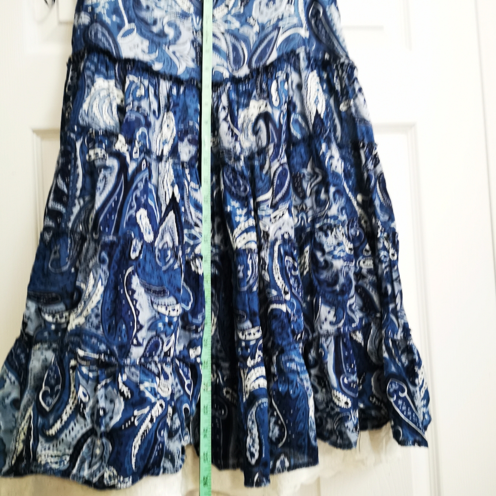Jessica Blue and White Tiered Bubble Skirt - Picture 2 of 8